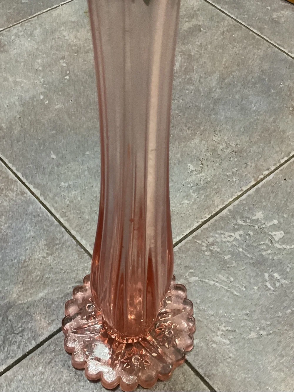 Pink depression bud vase